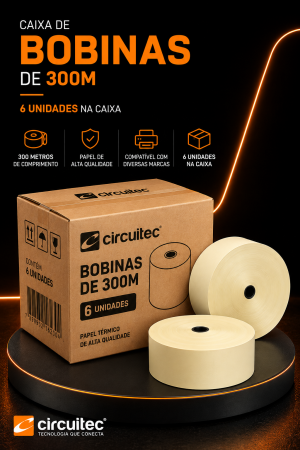 Caixa de Bobina para relógio ponto - 300m (06 unidades)